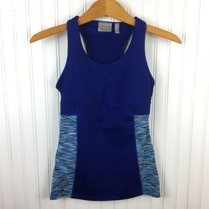 Athleta Sapphire Tank Top Bra Blue Pockets